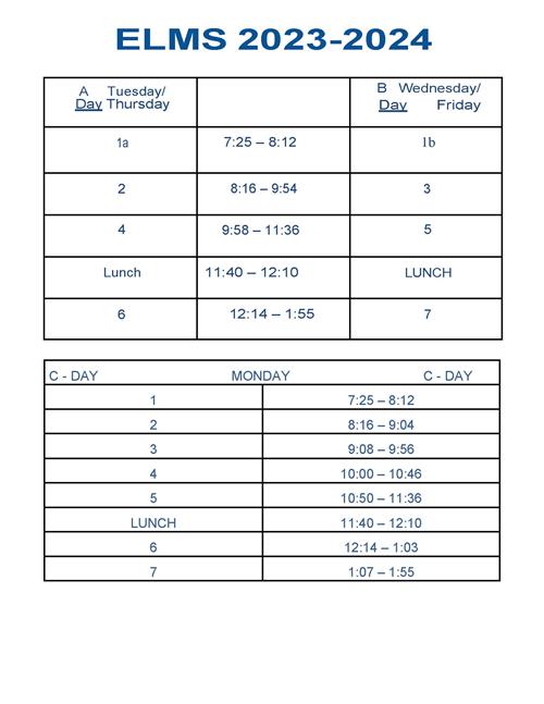 About ELMS / Bell Schedule 20232024